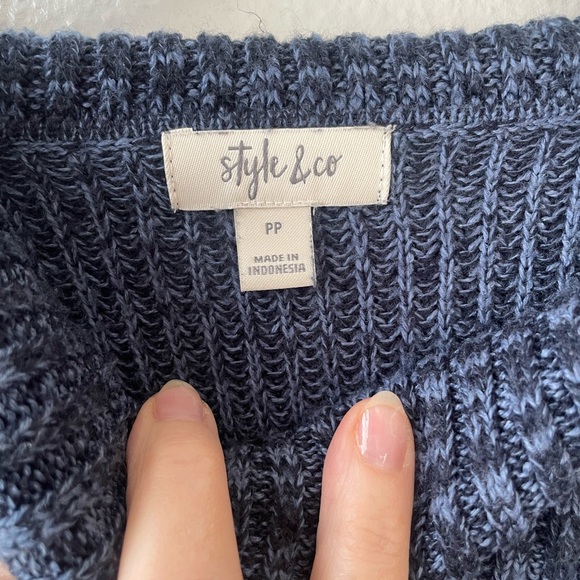 Style & Co Womens Envelope Neck Kangaroo Pocket Knit Sweater Sz PP00. - Picture 4 of 7